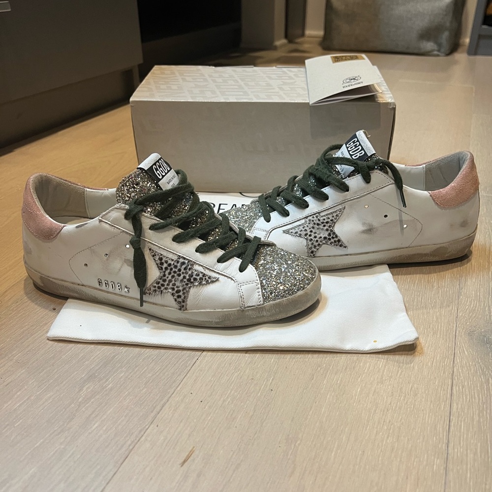 ❌SOLD❌ GOLDEN GOOSE SUPER-STAR CLASSIC WITH GLITTER AND PYTHON PRINT